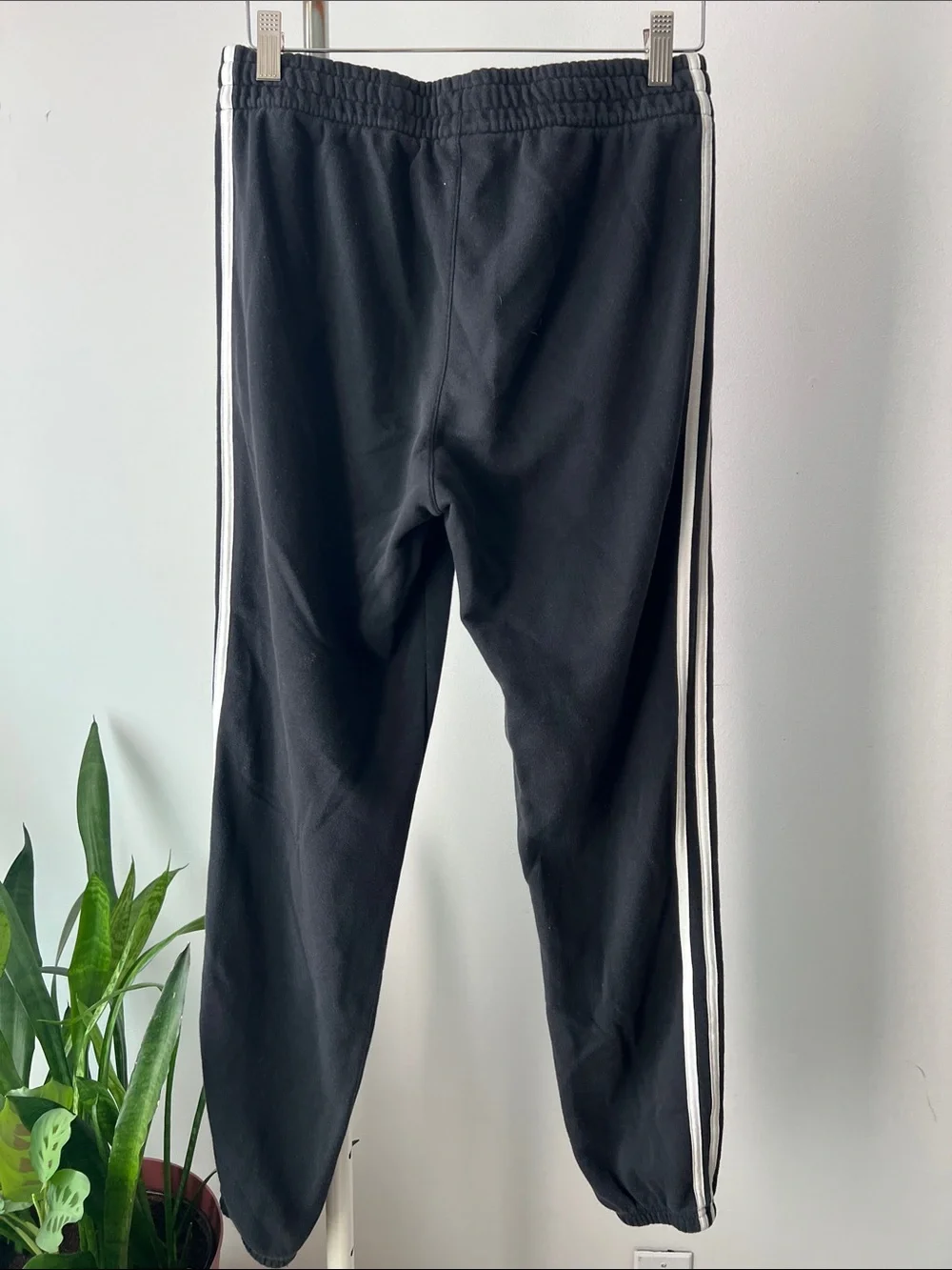 adidas Black Joggers with White Side Stripes XL 18 20